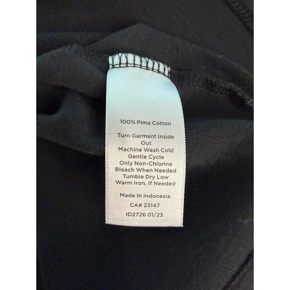 TALBOTS Black Pima Cotton 3/4 Sleeve Tee 1X Petite Crew Neck Knit Top EUC - Picture 6 of 7